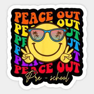 Peace Out Preschool Graduation Kids Smile Face Sticker